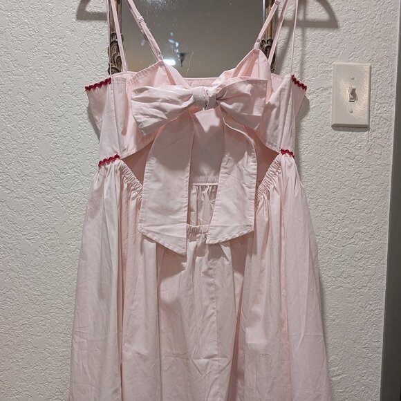 Francesca's Kelly Bow Back Ric Rac Pattern Mini Dress - Picture 3 of 11